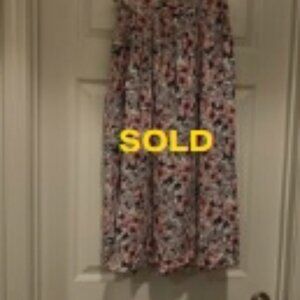 Elegant Floral Maxi Skirt in Pink, Blue and White